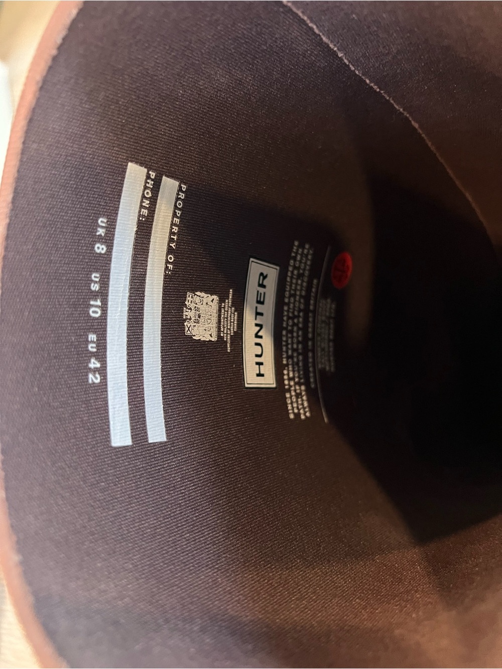 Hunter Brown Tall Waterproof Rain Boots - Picture 5 of 5
